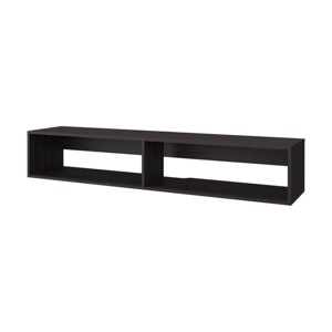 Syemin TV Stands and Consoles Sleek Wengue Floating Media Rack Two Shelves Saves Space in Modern Living Rooms, Brown, 64.57"*17.72"*3.54" - 1 of 4