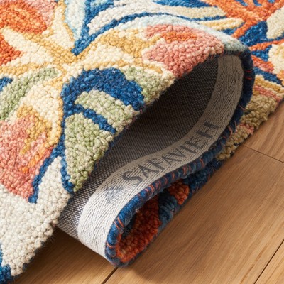 Aspen Chic Southwestern Blue/Orange Wool 5' Square Area Rug