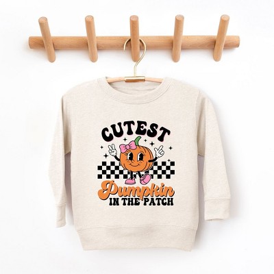 The Juniper Shop Cutest Pumpkin Checkered Toddler Graphic Sweatshirt