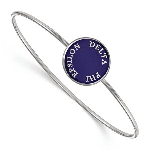 Black Bow Jewelry Sterling Silver Delta Phi Epsilon Greek Life Bangle Bracelet 8 Inch - 1 of 3