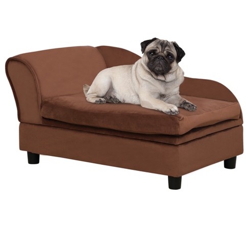 Pawhut Fancy Dog Bed For Small Dogs With Hidden Storage Small Dog Couch With Soft Foam Dog Sofa Bed Cushy Dog Bed Pet Furniture For Puppies Brown Target