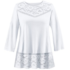 Collections Etc Lace Bodice & Hem Tunic - 1 of 4