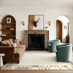 Abynow Medallion Diamond Faded Rustic Indoor Area Rug - 1 of 4