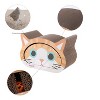 THE LICKER STORE Opal Modern Cardboard Happy Cat Head 2-in-1 Cat Cave Scratcher with Built-In Bell Toys and Catnip - 3 of 4