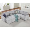 AMERLIFE Sleeper Sofa with USB Charging Port, Cup Holders& Storage Chaise - 2 of 4