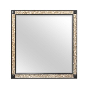 GlasFlength Decorative Wall Mirrors Square Accent Mirror Wall Mirror Polished Mirror Decorative Mirror for Living Room, Black, 38"*1"*36" - 1 of 4