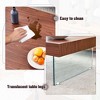 Sapphtopaz Coffee Table Natural Style Home Decor Coffee Table Dining Table Wood Grain Finish with Tempered Glass Legs for Living Room - 2 of 4