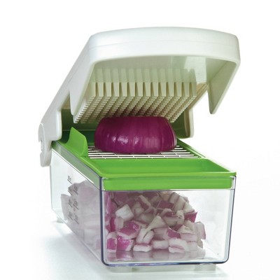 Multicolor Manual Fruit and Vegetable Chopper with 3 Blades