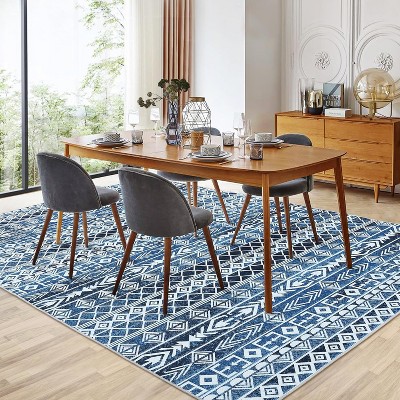 Garvee Boho Area Rug Ultra-Thin Print Rug,Foldable Durable Non-Slip Stain Resistant Rug