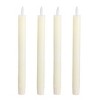 LumiPur 4pk 1"x9" Signature Collection Flickering Flameless LED Wax Taper Candle Linen White - 3 of 4