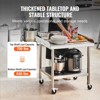 VEVOR Stainless Steel Work Table, 24 x 28 x 30 Inch Commercial Food Prep Worktable with 4 Wheels,Casters,3-Sided Backsplash HeavyDuty Prep Worktable - 4 of 4