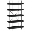vidaXL Bookcase 5-Tier Black 39.4 in.x13 in.x71.1 in. Engineered Wood - 2 of 4