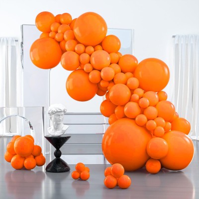 PartyWoo Balloons Tangerine Orange Dark Deep 36 18 12 10 5 Inch 127 pcs