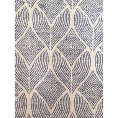 Indigo Blue and Beige Geometric Indoor Outdoor Pillow 14x20