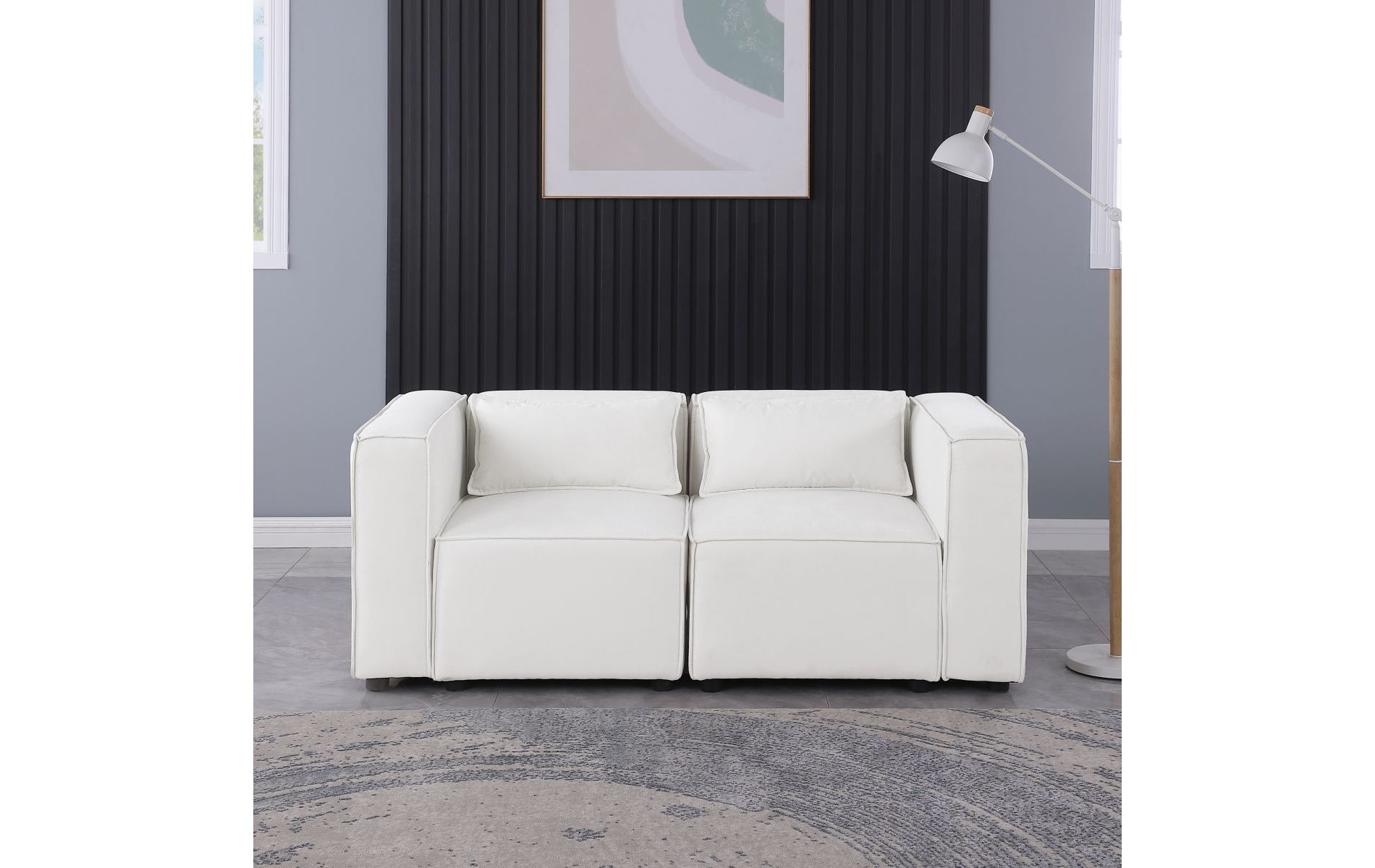 Modular Couch,2 Seat Sofa,Beige Loveseat Sofa,Modular Lounge Sofa,Modular Cloud Couch,Sofa Modular Sectional,Knock Down Sofa Couch-Cuddlewood