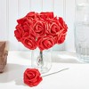 Bright Creations 3" Artificial Rose Flowers 60pcs Real Looking Fake Rose with Stem for DIY Wedding Bouquets and Bridal Shower, Red - 2 of 4