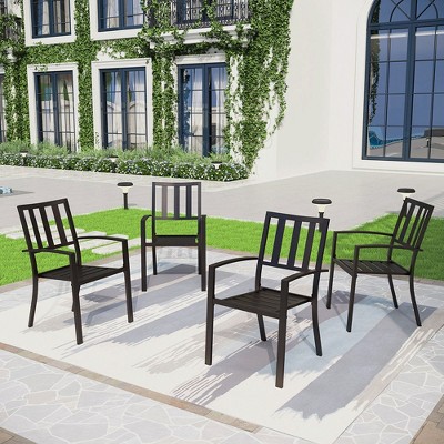 Captiva Designs Outdoor Patio Dining Chairs with Powder-coated Steel Frame