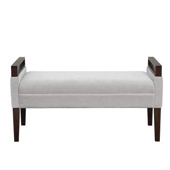 Sloane Upholstered Accent Bench Light Gray - Martha Stewart