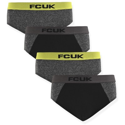 French Connection Men's 4 Pack 360 Stretch Hip Briefs - Premium Underwear for Men in Grey/Green, Black/Grey Size: XX Large