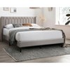 CAVINAS Queen Size Wooden Platform Bed Frame with Fabric Upholstered Box Design Headboard,No Box Spring Needed - 4 of 4