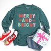 Simply Sage Market Women's Retro Merry and Bright Stars Long Sleeve Garment Dyed Tee - 3 of 4