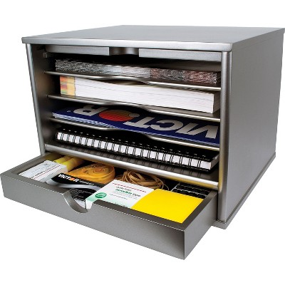 Victor Technology Wood Desktop Organizer Classic Silver S4720