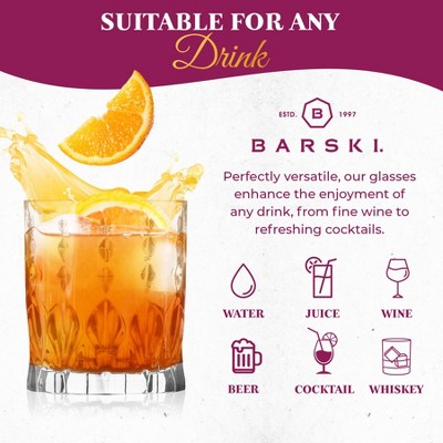 Marilyn Design Crystal Double Old Fashioned Whiskey Glasses Set of 2