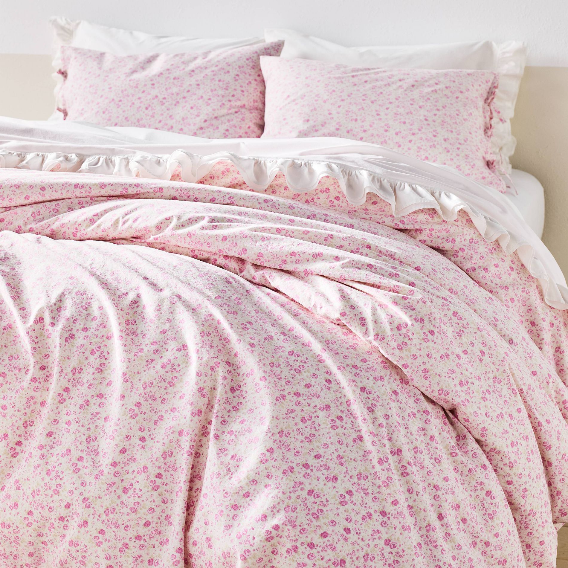 Printed Floral Cotton Duvet Cover Set Simply Shabby Chic
