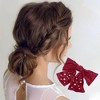 Unique Bargains Bow Faux Pearls Ribbon Hair Clips 1 Pc - 2 of 4