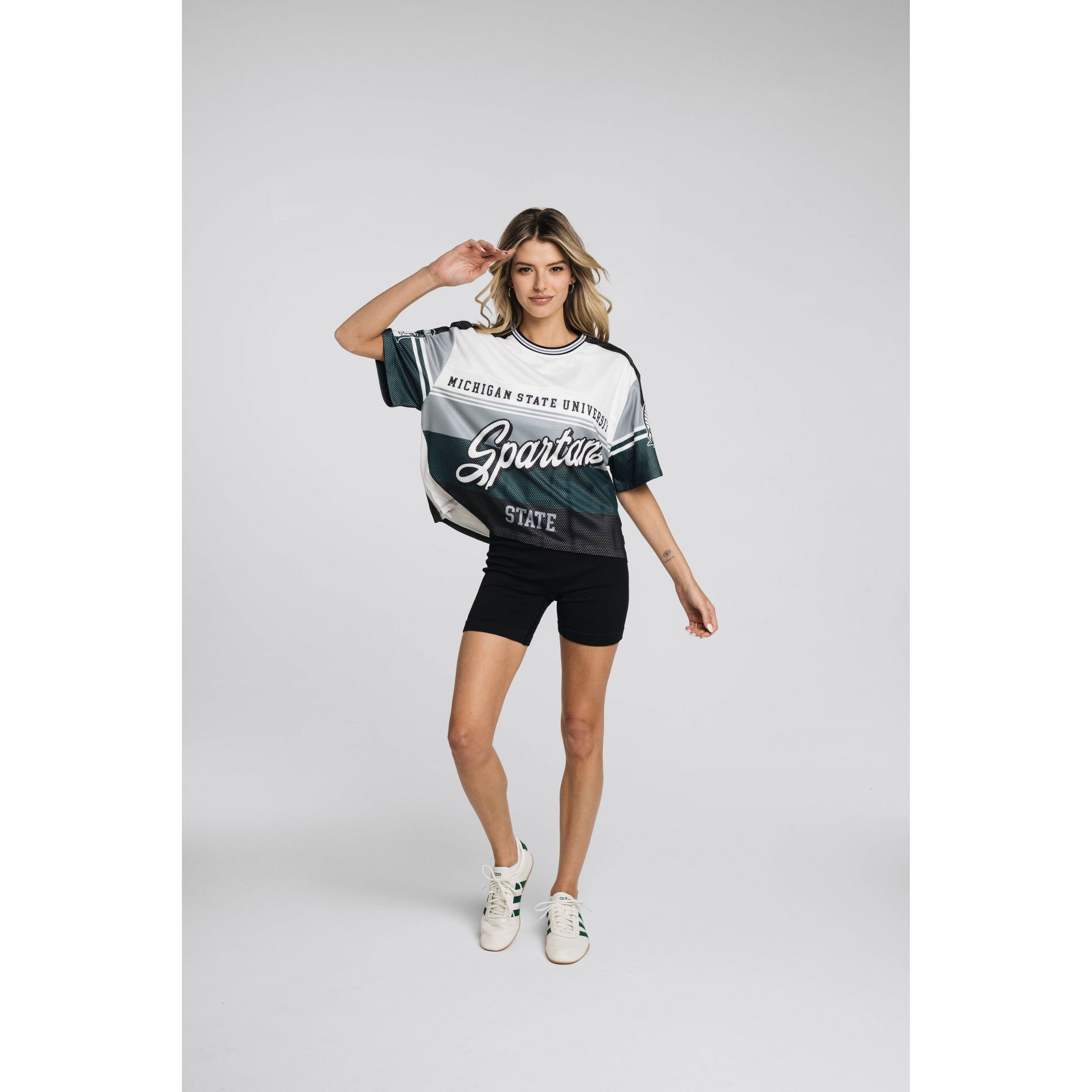 NCAA Michigan State Spartans Women's Crew Neck Mesh Jersey - M - Wild Collective