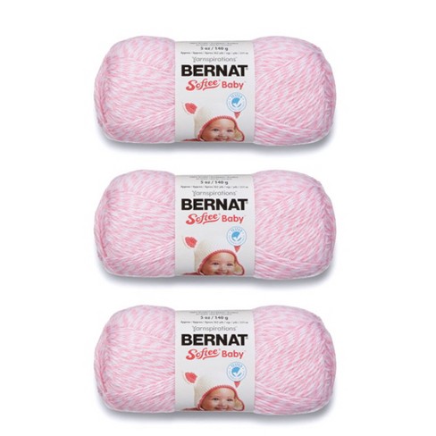 Bernat Softee Baby Pink Yarn 3 Pack of 141g/5oz Acrylic 3 DK (Light) - 362  Yards Knitting/Crochet