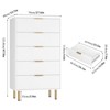 5/6/7 Drawer Fluted Dresser for Bedroom, Modern Chest with Gold Handles, Wood Storage Organizer for Living Room, Hallway, or Closet - 2 of 4