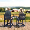 Acoinel 2-Piece Outdoor Bar Height Chair Set with Connecting Tray, Dark Blue - 4 of 4