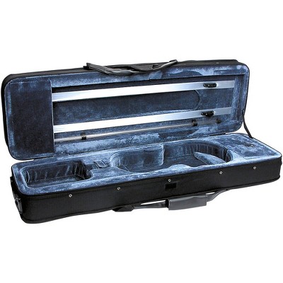 Featherweight C-3960 Deluxe Violin Case - Rectangular 4/4 Size Black Exterior, Blue Interior