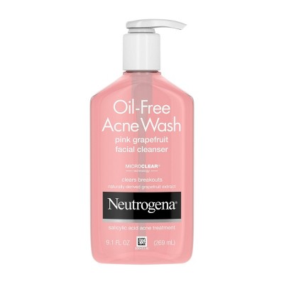 Neutrogena Oil-free Salicylic Acid Pink Grapefruit Pore Cleansing Acne Face  Wash With Vitamin C - 9.1 Fl Oz : Target