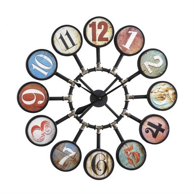 Yosemite Home Decor Coastal Metal Bubble Wall Clock in Multi-Color