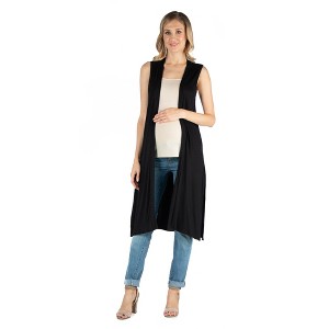 Sleeveless Long Maternity Cardigan - 1 of 4