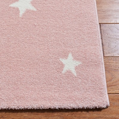 Pink and White Koala Design Kids Area Rug, 6'7" x 9', Synthetic