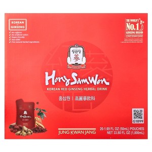 JungKwanJang Korean Red Ginseng Herbal Drink, 20 Pouches, 1.69 fl oz (50 ml) Each - 1 of 4