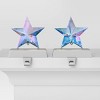 2pk Christmas Lit Iridescent Star Stocking Holder - Wondershop™ - 3 of 4