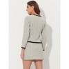 INSPIRE CHIC Women's Outfits Plaid Tweed Short Blazer and Skirt Suit Set 2 Pieces - 3 of 4