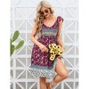 Clearlove Women's Summer Floral V Neck Flutter Sleeve Bohemian Smocked Casual Swing Mini Dress - 2 of 4