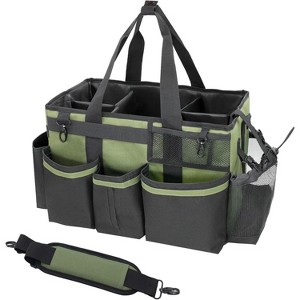 Wearable Cleaning Caddy Organizer with Handle & Shoulder Straps, Tool Bag with 4 Foldable Dividers for Under Sink & Car Cleaning - 1 of 4