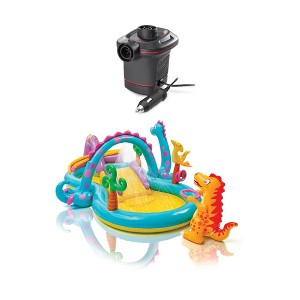 Intex Corded Electric Air Pump w/ Intex Kids Inflatable Play Center Slide - 1 of 4