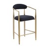 Modern Boucle Counter Stool Set Of 2 Upholstered Bar Stool with Metal Legs Kitchen Island Seating With Padded Seat And Footrest-Tanpinhause - 3 of 4