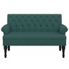 vidaXL Bench with Backrest Dark Green 47.2 in.x24.4 in.x29.7 in. Fabric - 3 of 4