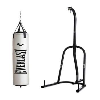 Everlast Nevatear Fitness Workout 60 Pound Heavy Boxing Punching Bag and Powder Coated Steel Heavy Bag Stand, Black