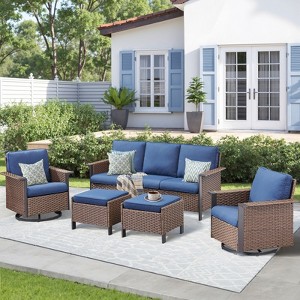 Buenhomino All-Weather Wicker Patio Sofa Conversation Set - 1 of 4