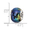 Black Bow Jewelry Orange Dichroic Glass, Sterling Silver, St Thomas Palm Tree Bead Charm - 3 of 4