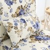 Gulches Blue Floral Flannel Armless Single Dining Chair with Soft Seat Cushion & Matching Lumbar Pillow, Space-Saving Chair - 4 of 4